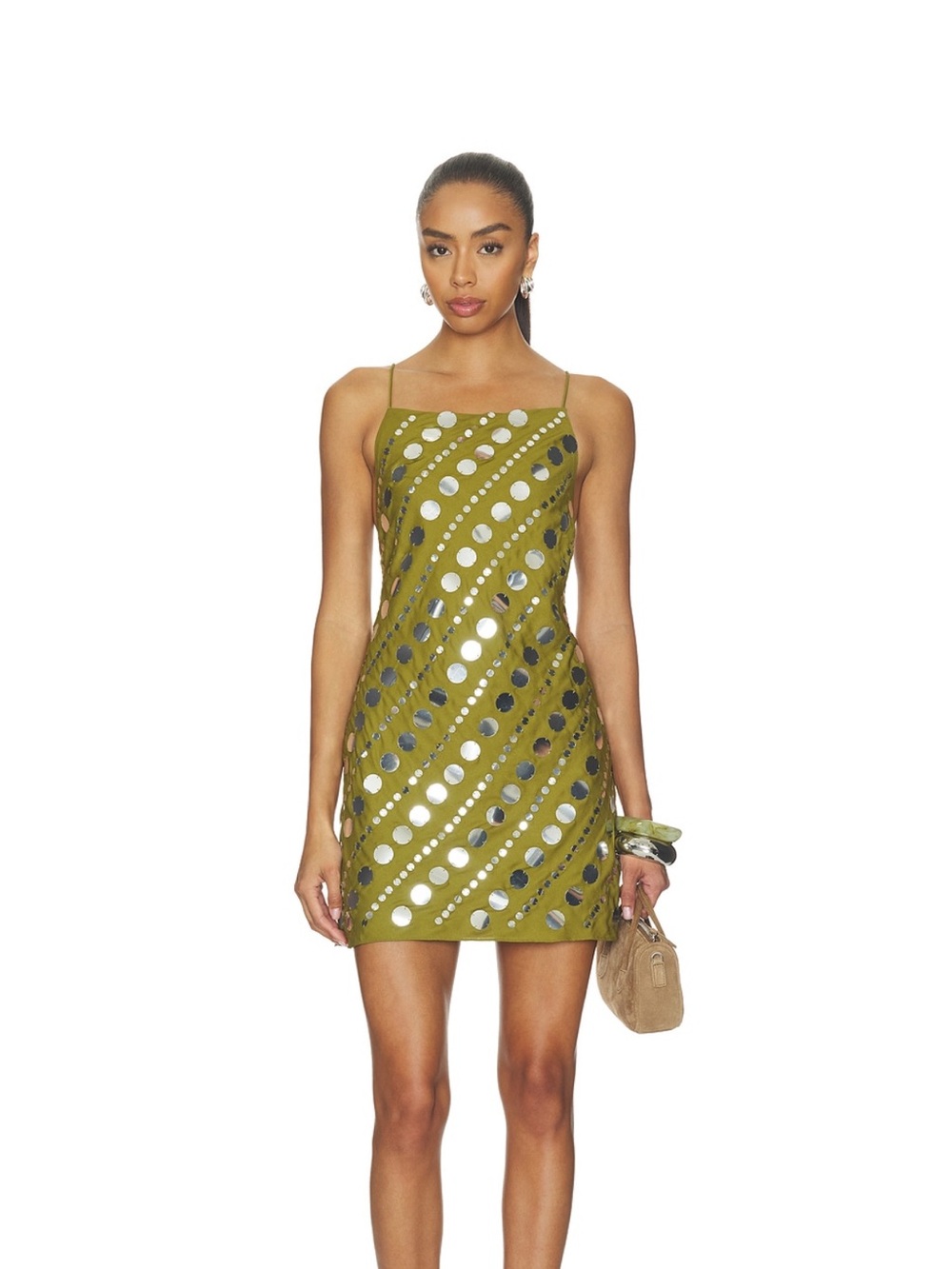NWT Saylor Marlon Dress in Pistachio and Silver